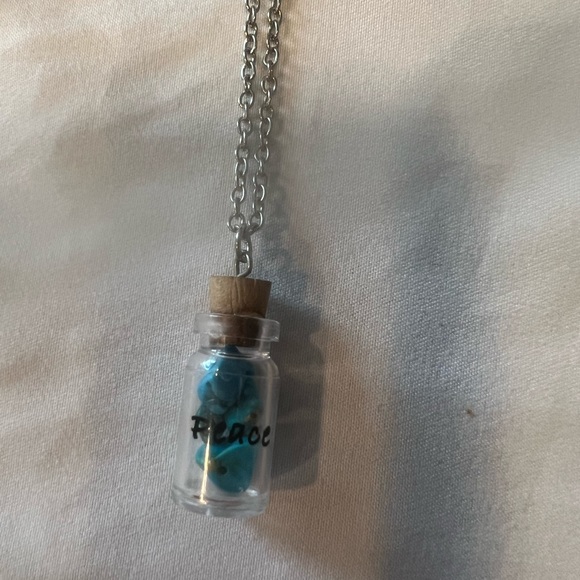 Claire’s Silver Tone Chain Necklace with Bottle Charm - Picture 2 of 7